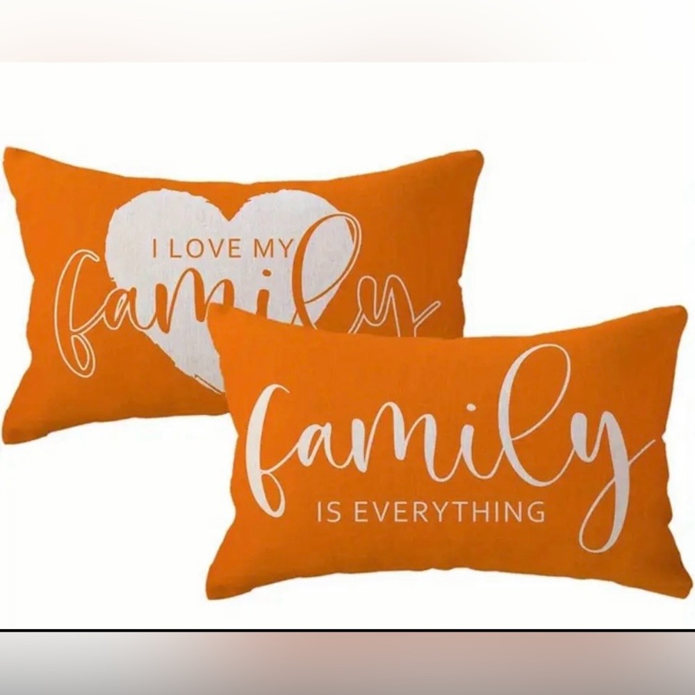 2 Falll “Family is Everything” pillow covers NWOT